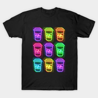 Neon Coffee Cups T-Shirt